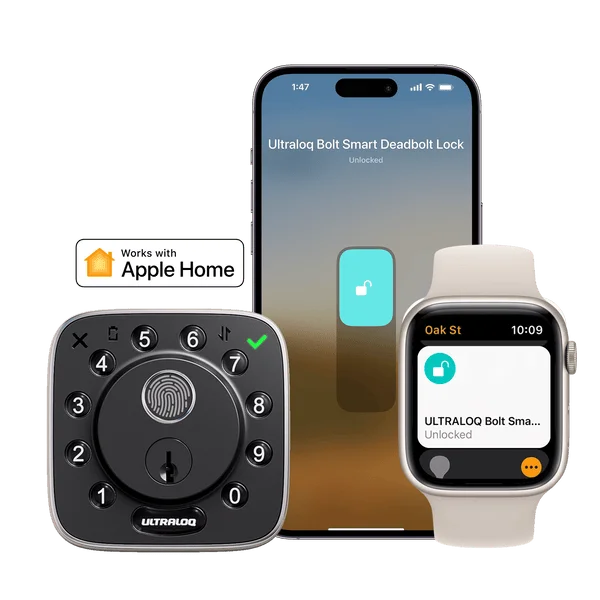 ULTRALOQ Bolt Fingerprint smart lock with biometric authentication technology - Austin Locksmiths 2025 residential installations